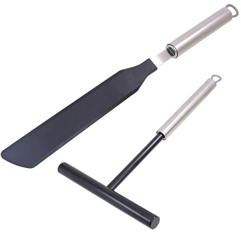 DBOO Ultimate Stainless Steel Pancake Spatula & Crepe Spreader Set - Durable, Flexible, and Easy-to-Use Baking Tools for Perfectly Even Pancakes and Crepes - Ideal for Serving Cakes, Desserts, Cheese