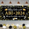 Banner ABI 2024 Schwarz Gold, Graduation Banner 180 x 110cm, ABI 2024 Banner Graduation Deko, Alles Gute zum ABI 2024 Hintergrund Banner, Abschluss Luftballon, Banner für ABI Abschlussfeiern