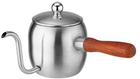 Cafetera japonesa de goteo de acero inoxidable de 500 ml con mango de madera, herramienta de cocina y café