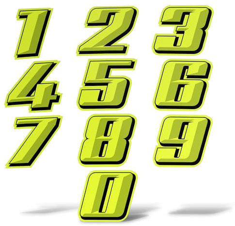 ERREINGE AdesivI NUMERi RACING PERSONALIZZABILi | Sticker in PVC stampati compatibilI per parabrezza, cofano auto, lunotto, carena moto, bici, casco, tuning, pista (10 cm)