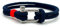 KAROO EARTH JEWELLERY Men's Nautical Rope Bracelet, Durable Nylon Marine Rope | Bracelet with stainless steel D-shackle | Mens Double Strand rope bracelet (Navy Blue, 21cm (Medium - Large))