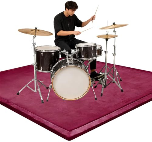 Tehocwiz 120x100cm/47.24x39.37inch Schlagzeug Teppich, Professioneller Schlagzeugteppich Drum Teppich Elektronisches Schlagzeug Antivibrationsmatten, Schallschutzmatte rutschfeste Trommel Teppiche