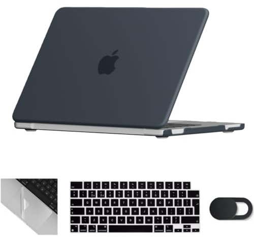 Se7enline for MacBook Neo Case 13 inch 2026 Model A3404,Frost Black | 4 in 1 Laptop Case,Keyboard Cover,Trackpad Protector,Webcam Cover,Anti-Scratch Anti-Drop Full Protection Slim Lightweight