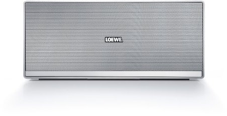 Loewe Speaker 2go portabler 2.1 Bluetooth Lautsprecher (40 Watt, Bluetooth, NFC, A2DP, apt-X, Freichsprecheinrichtung) silber