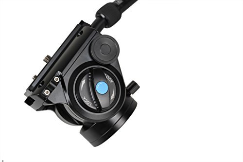 Sirui VH-10 Fluid - Rótula para cámaras de vídeo con Zapata rápida (90 mm, Base Plana, Brazo Extensible, Aluminio), Color Negro