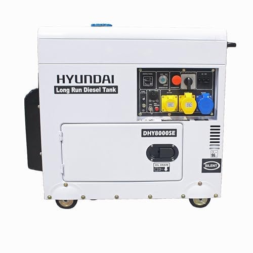 Hyundai DHY8000SELR - Generador de diésel de larga duración (6 kW)