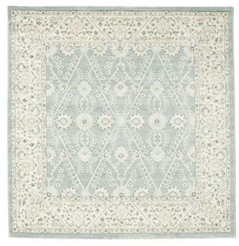 RugVista Ziegler Madison Teppich, 200 x 200 cm, Hell Blau/Cremeweiß Beige | Quadratisch, Niedriger Stapel, Nur chemische Reinigung, Oeko-Tex 100, Wohnzimmer, Esszimmer, Schlafzimmer