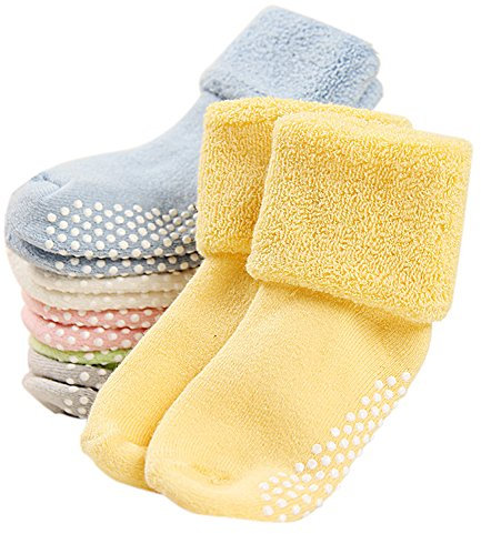 VWU Calzini Calze Invernali Caldo Cotone taglio basso Bambini e Neonati Confezione da 6/8 Paia (Grigio Verde Bianco Rosa Blu Giallo, 1-3 Anni)