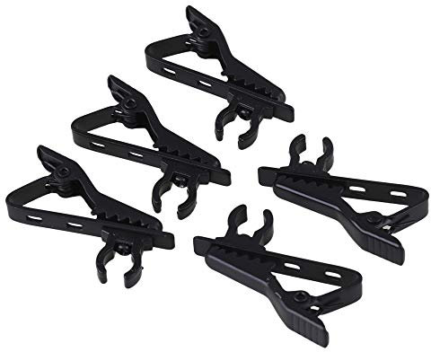 BQLZR Black Metal 6mm EY-J02A Microphone Lapel Clip For Wireless Microphone System Pack of 5