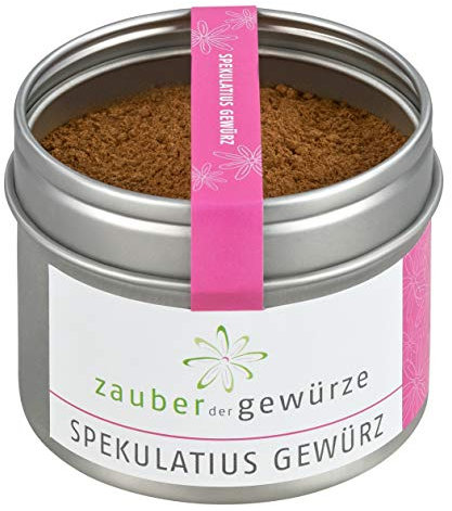 Zauber der Gewürze Spekulatiusgewürz, Gewürzmischung für Spekulatius Kekse, auch lecker für Plätzchen, heiße Schokolade oder winterliche Wildgerichte, in wiederverschließbarer Aroma-Dose, 50g