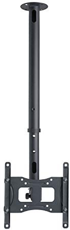 VCM Universal TV Deckenhalterung für 26-40 Zoll bis 30 kg | bis VESA bis 200x200 | höhverstelbar 55-70 cm | TV Halterung 360 Grad schwenkbar drehbar und 15 Grad neigbar | Fernseher Halter - B-DX 200