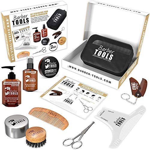 Kit/Set/Coffret d'entretien et de soin pour barbe avec Soin de barbier | Cosmetique Made in France ✮ BARBER TOOLS ✮ (kit barbe) (kit barbe2)