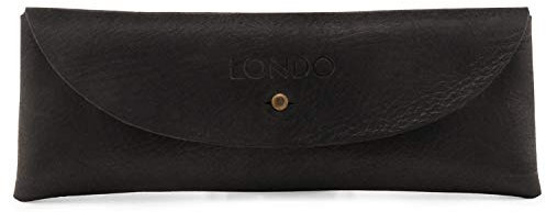 Londo Echtleder Federmäppchen mit Druckknopfverschluss - Bleistift Beutel, Schlampermäppchen, Pencil Case, Schulmäppchen, Stiftetasche, Schlampermäppchen