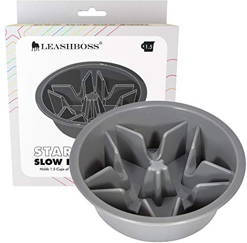 Leashboss Slow Feeder Dog Bowls - Cup Maze Puzzle Food Bowl with Feeder Holes, Fits into Elevated Pet Feeders - Slow Eating for Large, Medium & Small Sized Breeds