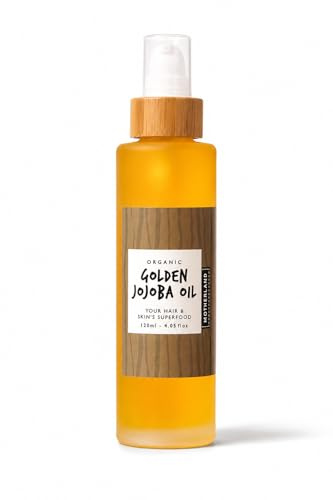 Motherland Organics Golden Jojoba Oil 120ml - 100% Pure Cold-Pressed - Lightweight Face Oil for Dry Skin, Acne-Prone Skin & Hair - Non-Comedogenic, Vitamin E, Fast-Absorbing.