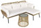 Outsunny Salon de Jardin extérieur d'angle moduable 4 Places en résine tressée canapé de Jardin extérieur avec Table Basse Coussins Grand Confort Inclus crème