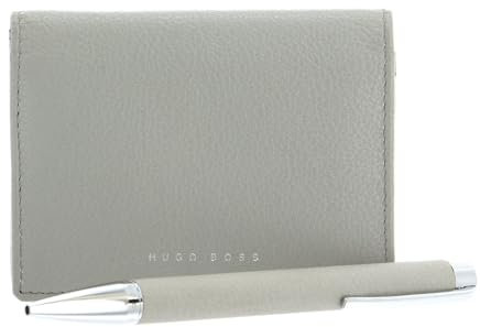 HUGO BOSS Storyline Set Card Holder/Ballpoint Pen Light Grey