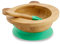 BIOZOYG Juego de bols de bambú oso panda I Bol con ventosa y cuchara - certificado FSC I bol de madera de bambú p. niños - bol de papilla y de cereales para bebés I vajilla de bambú para bebés verde