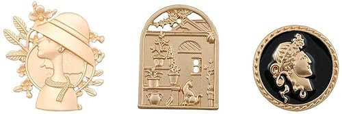 C H SZ CC Brosche Broschennadeln Goldene Brosche Mit Vintage-Prägung, Schmuck Für Frauen, Klassische Kleidungsaccessoires, Broschen Broschen