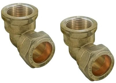 UKDD® Lot de 2 coudes femelles en laiton coudé 90 coudes 22 mm x 1,9 cm