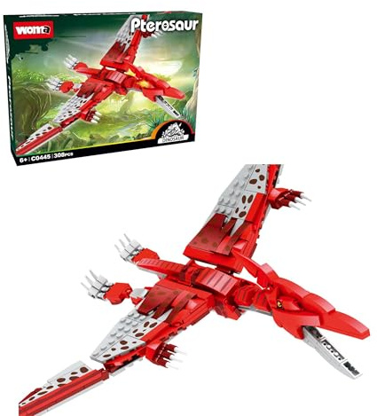WOMA Dinosaurier- und Jura-Themen-Fan-Spielzeug für Jungen und Mädchen, C0445, Baustein-Set, ab 6 Jahren (308 Teile)