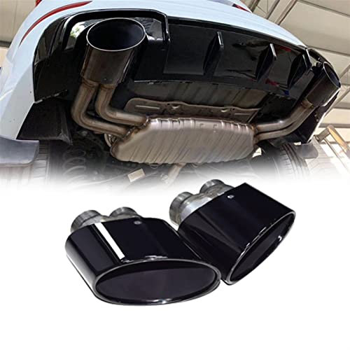 DHWUIASF 1 Paar Edelstahl Auspuff Endrohr Endrohr Für Audi RS3 RS4 RS4 RS5 RS6 Auspuffblenden (Color : Black)