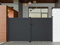 Vente-unique-Gartentor Flügeltor Doppeltor mit Torantrieb - 305 x 166 cm - voll - Aluminium - Anthrazit - NAZARIO