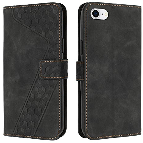 OKZone Kompatibel mit iPhone 6S/6 Hülle, PU Leder Handyhülle Tasche Wallet Schutzhülle iPhone 6S/6 (4,7 Zoll), Flip Cover Klappbar Brieftasche Etui mit Magnet Kartenfach TPU Lederhülle (Schwarz)