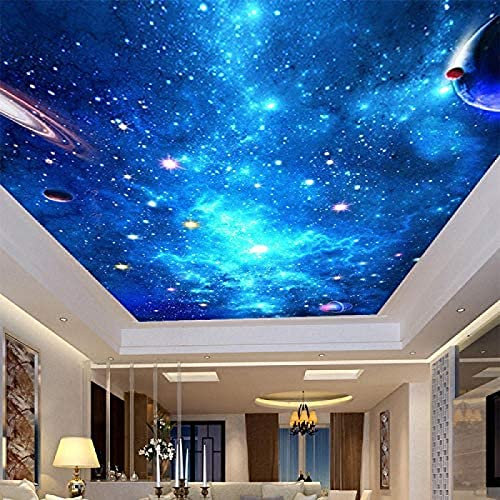 XLMING 3D-Deckenbild Galaxy Nebula Ktv Bar Hotel Deckenwand Hintergrund Wandbild Wandverkleidungen wohnzimmer tapeten tapete wand für schlafzimmer retro geometrisch fototapete-400cm×280cm