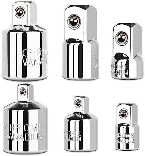 StrugDeas 4-Piece Socket Adapter and Reducer Set - 1/4-Inch, 3/8-Inch, & 1/2-Inch Ratchet/Socket Set Extension/Conversion Kit