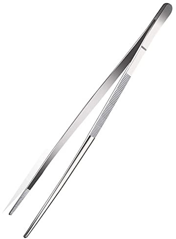 Smirain Pinze Cucina Acciaio 16-40cm, Pinza da Chef professionali di Alta Precisione, Barbecue, Bistecca, Hamburger, Pasta, Dessert, Decorazione, Estrazione, Cottura al Forno (Multiuso, 25cm,)