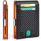 i! - RFID Geldbeutel Slim Geldbörse Geldklammer Geldclip Herren - SMART Brieftasche Kreditkartenetui Kartenetui Portemonnaie - Carbon orange