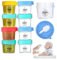 Smiths Kids Mason Jars - Verre étanche pour micro-ondes - Récipients hermétiques portables pour la congélation des aliments pour bébés avec couvercle et cuillère pliable - Lot de 8