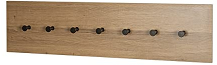HAKU Wandgarderobe eiche, schwarz, MDF, Metall - Maße: B 80 x H 20 x T 5 cm, Style: Modern