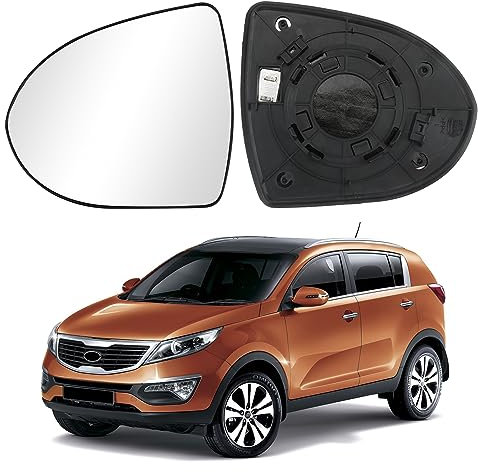 Spiegelglas Ersatz für KIA Sportage 2010-2015, Außenspiegel Glas Asphärisch Verstellbar Geeignet, Umkehrlinse Rückfahrglas Spiegel (Links)
