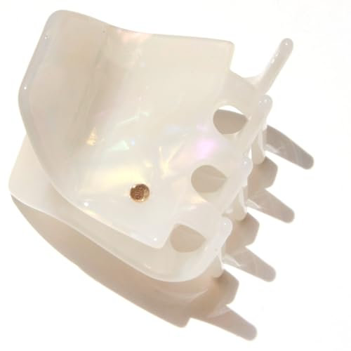 ella cases Ida - Pince à cheveux carrée - Blanc nacré - Multicolore - Pour cheveux épais et fins - Incassable - En coton acétate durable