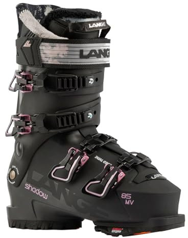 Lange Damen Shadow 85 MV Comfort Fit Leichte Strapazierfähige Alpin Warm All-Mountain On Piste Schnee Skischuhe, Black Recy, 23.5