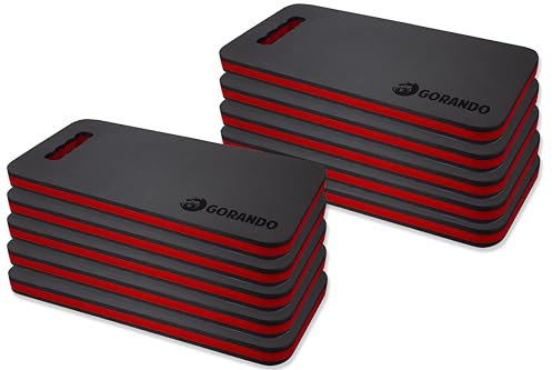 GORANDO® Premium Kniekissen 10er Set |rot| Kniebrett | Knieunterlage - Ideal für die Arbeit in Werkstatt, Haus, Garten | Knieschoner, Knie-Matte, Sitz-Unterlage…