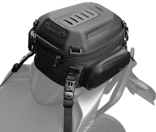Rhinowalk Motorrad Sitztasche Hecktasche Erweiterbar 12-18L Hartschalen Helmtasche Wasserdicht Gepäcktasche Motorrad Rucksack Reisetasche Aufbewahrungstasche