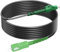 RamboCables 15M Gepanzerte Glasfaser-Kabel LC/APC auf SC/APC, Simplex Singlemode Gepanzerte Glasfaserkabe, 9/125µm OS2 FTTH LWL Patchkabel für den Innen- und Außenbereich, Schwarz