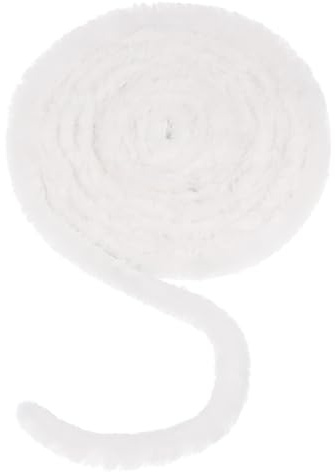 MFUOE Christmas Faux Fur Ribbon Trim White Faux Fur Ribbon Cotton Sewing Trimmings Furry Accessories Winding Garland (48 Feet)