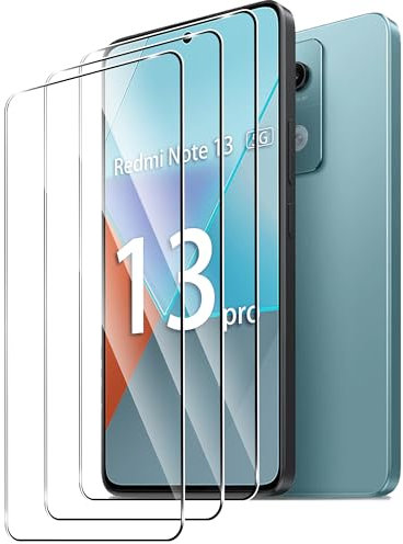 zZjoOoj [3 Pièces Verre Trempé pour Xiaomi Redmi Note 13 (4G/5G) /Redmi Note 13 Pro(4G/5G) Film Protection écran[sans Bulles d'air](0,33mm HD Ultra Transparent)