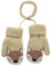 COACOM 1 Paar Babyhandschuhe, Gestrickte Winter-Fäustlinge mit Schnur, Kleinkind-Fäustlinge mit Kleinem Tiermuster, Verdickte Fäustlinge, Outdoor-Handschuhe Aus Samt, für 1–3 Jahre Alt (Farbe: Khaki)