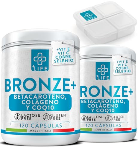 Acelerador Bronceado 240 Cápsulas PiùLife, Betacaroteno Capsulas Bronceado Con Antioxidantes Licopeno, Ácido Hialurónico, Cobre, Colageno, Pastillas Bronceadoras Para La Piel, Pastillas Para El Sol