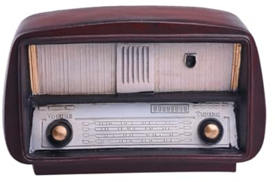 TOPBATHY Vintage Spielzeugradio Modell aus Kunstharz für Tischdekoration | Braunton, Tragbar, Radioförmige Silhouette, Geeignet für Couchtisch und Weitere Dekoflächen