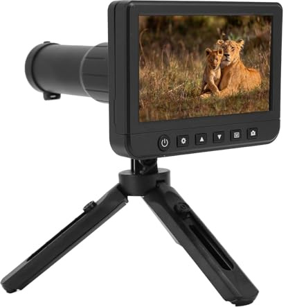 5-Zoll-LCD-Digital-Teleskopkamera, 50-fache Vergrößerung, Hochpräzise Teleskopkamera, Tragbar für die Jagd für Outdoor-Abenteuer (EU-Stecker)