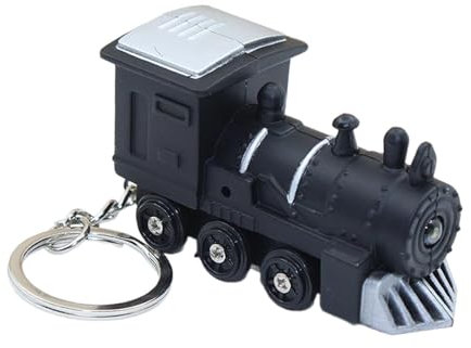 Dickly Porte-clés pendentif de Train lumineux, porte-clés de Train LED, porte-clés pour anniversaire, noir