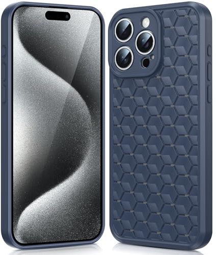 CasurvivePro Speziell Entwickelt Für Telefone, Die Häufiger Heiß Werdenkühlgehäuse Mit Wabenstruktur Für iPhone 15 Pro Max Mobiltelefonmodell - Blau