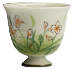 VEXDOSLE Tea Cup Hand-Painted High-Foot Cup Ceramic 60 Ml Kung Fu Tea Cup Home Living Room Study Tea Cup Tea Cup Tea Mug