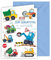 KE - Witzige Geburtstagkarte für Kinder Format B6, Glückwunschkarte, inklusive Umschlag, Motiv: Bagger, Radlader, Walze, Kipper, Betonmischer